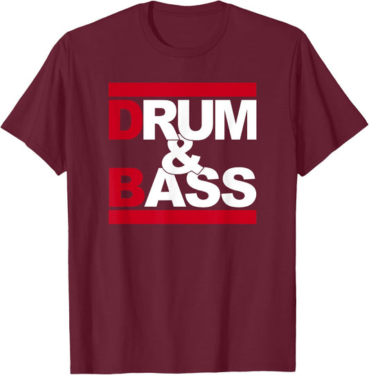 Love Drum and Bass Rum and Ass Funny Music Lover , Black, S T-Shirt - T-Shirt | Maroon