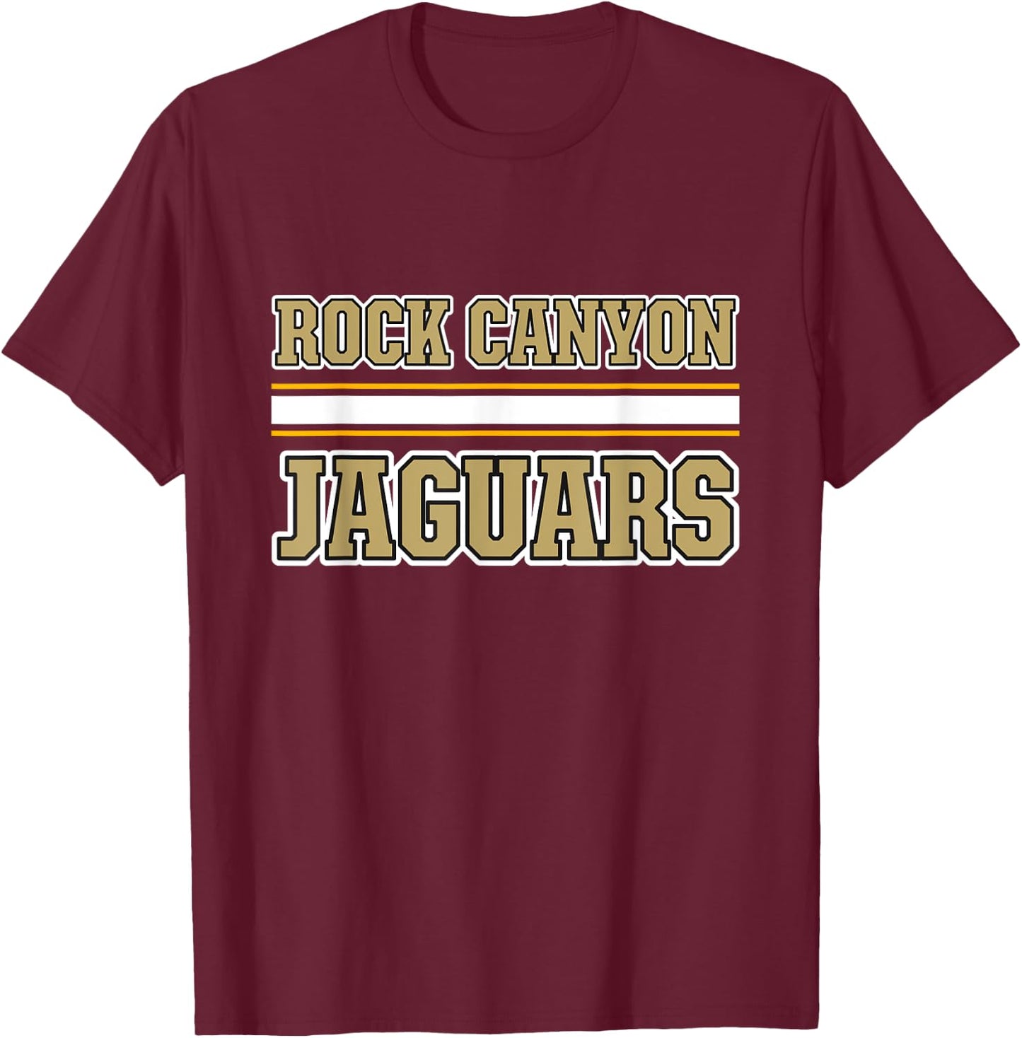 Rock Canyon Jaguars Horizontal Stripes T-Shirt - T-Shirt | Maroon