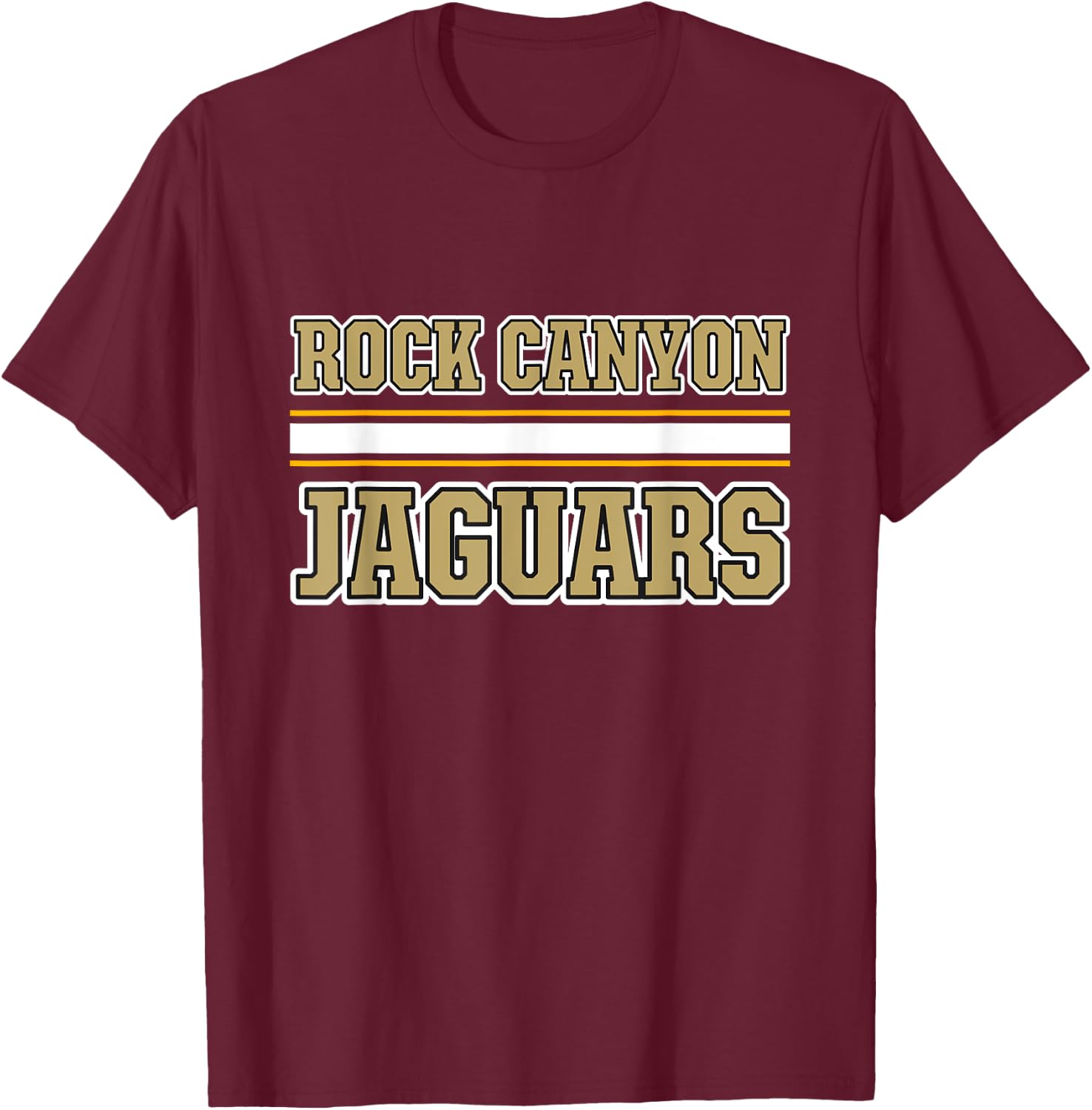 Rock Canyon Jaguars Horizontal Stripes T-Shirt - T-Shirt | Maroon
