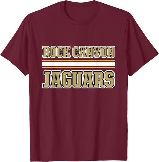 Rock Canyon Jaguars Horizontal Stripes T-Shirt - T-Shirt | Maroon