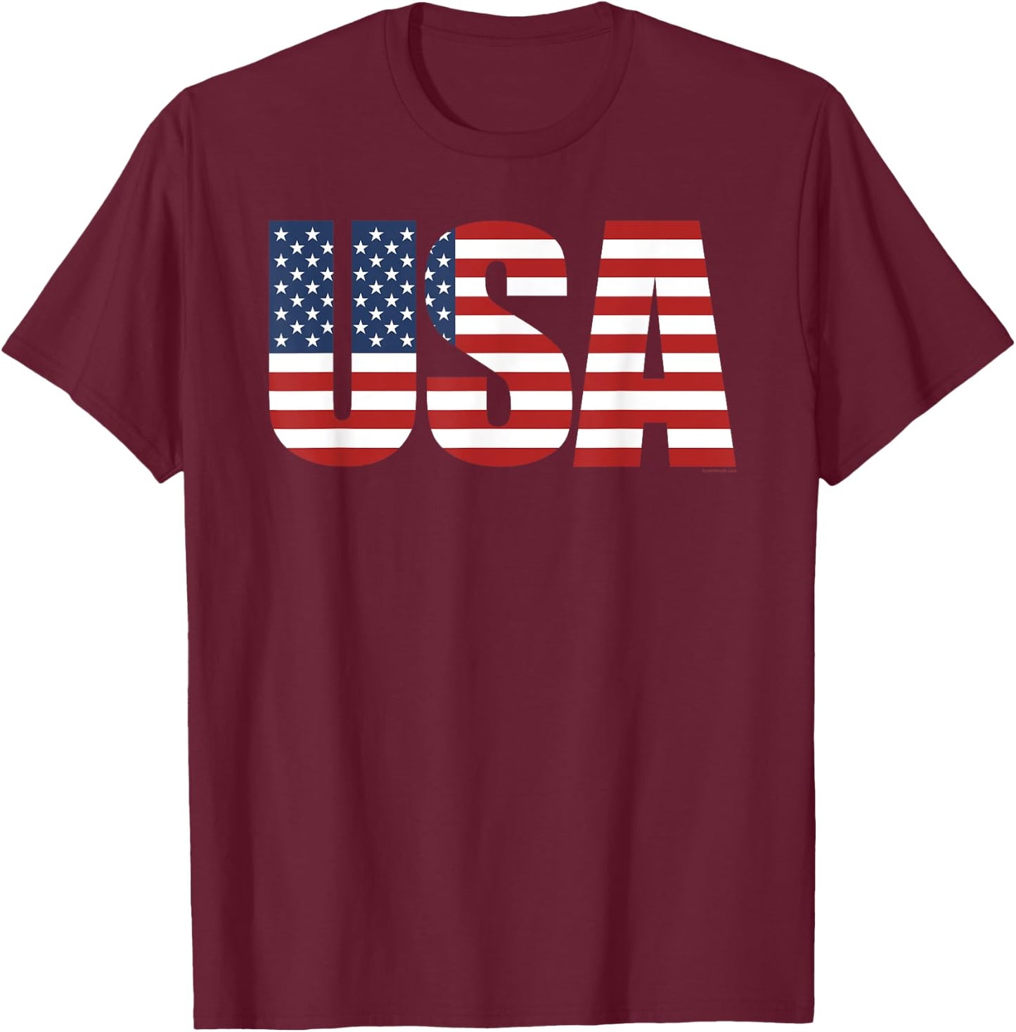 USA Shirt Men Women Kids Patriotic American Flag 4th of July T-Shirt - T-Shirt | Maroon