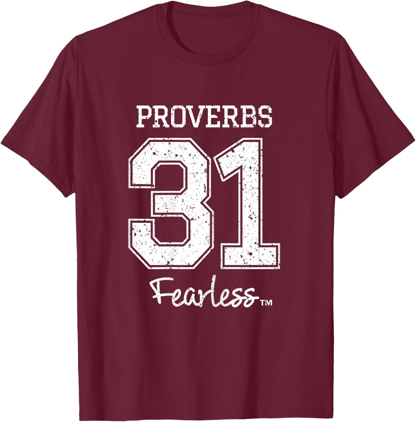 Women's Proverbs 31 Fearless - Jesus Surfed Christian T-Shirt - T-Shirt | Maroon