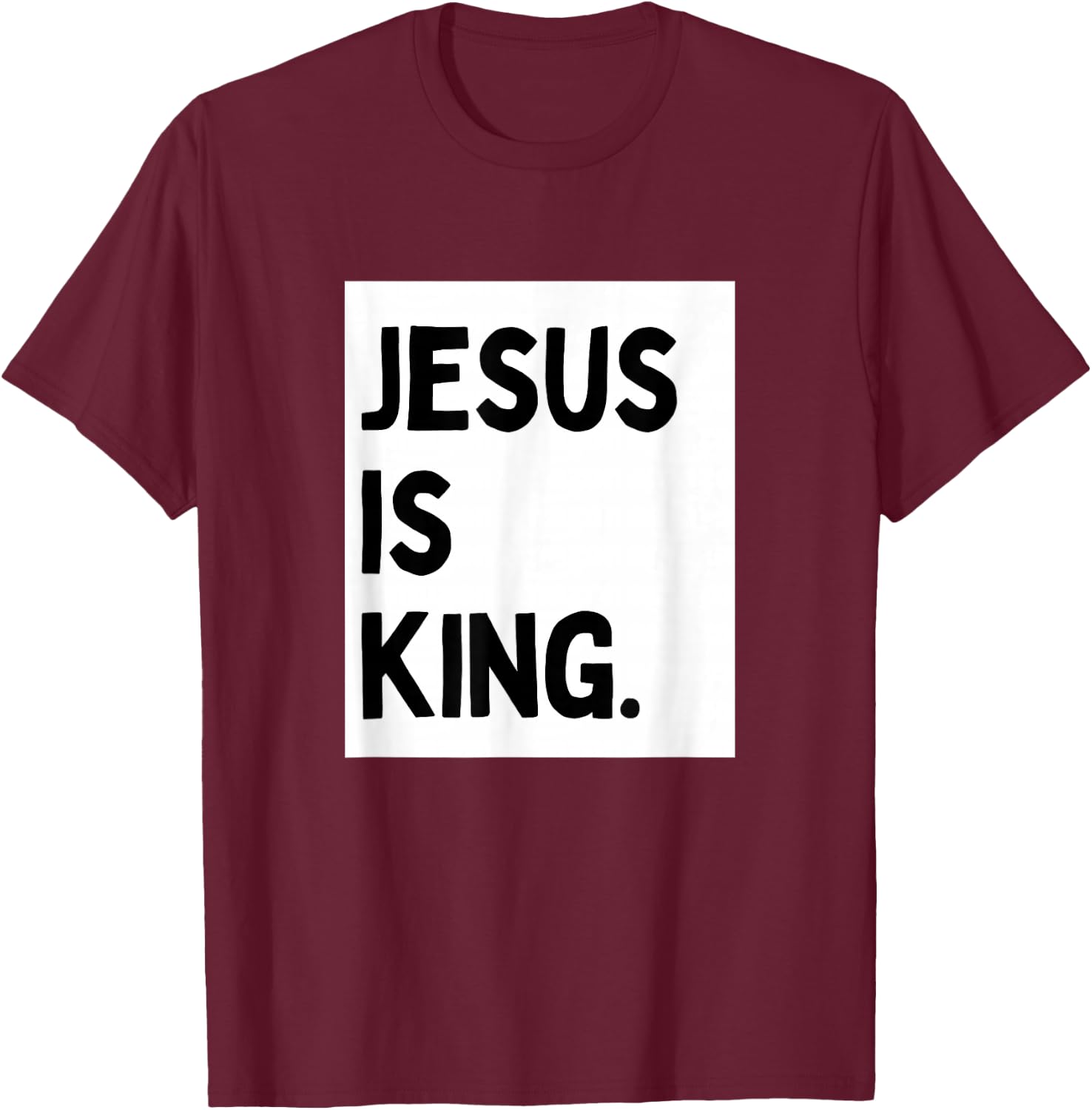 Jesus Is King - Minimalist Christian Religious Jesus T-Shirt - T-Shirt | Maroon