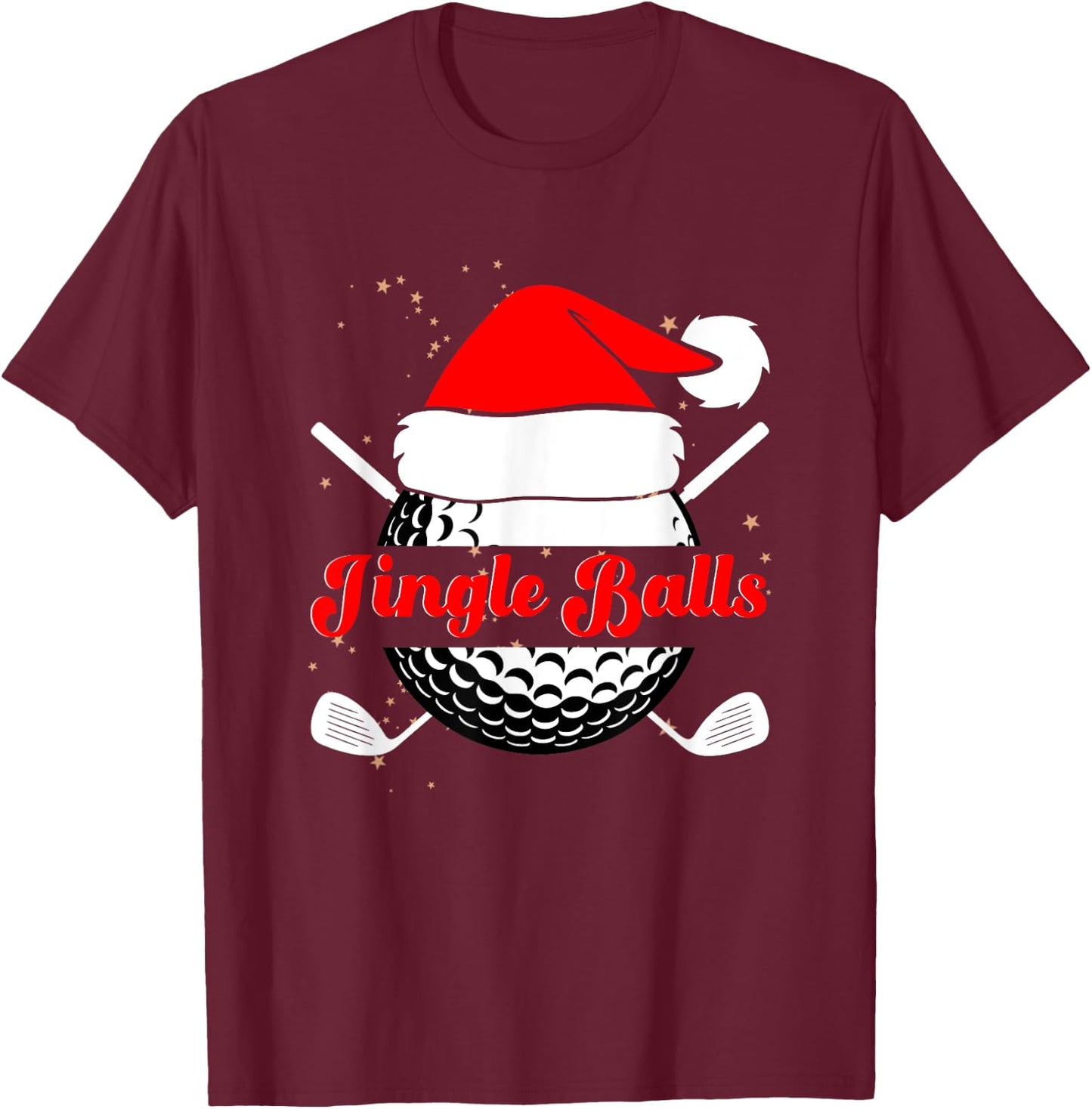 Jingle Balls Funny Golfing Christmas Golf Ball T-Shirt - T-Shirt | Maroon