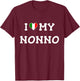 I Love My Nonno Italian Flag Heart T Shirt T-Shirt - T-Shirt | Maroon