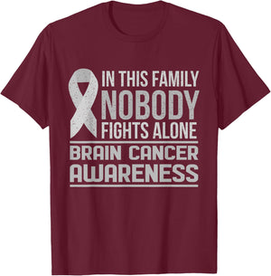 Brain Cancer Awareness Shirt Wear Gray Fight Brain Cancer T-Shirt - T-Shirt | Maroon