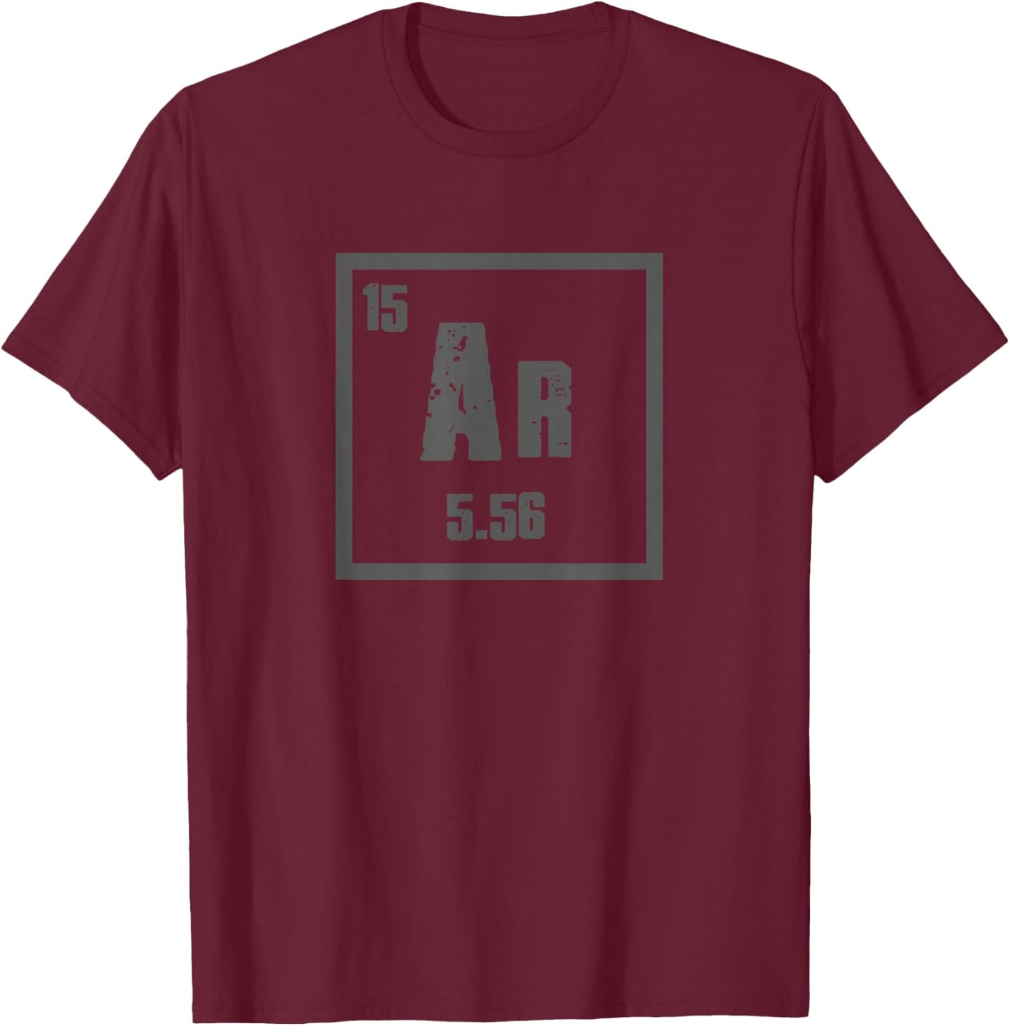 AR-15 5.56 RIFLE PERIODIC ELEMENT Funny Rugged Iconic T-Shirt - T-Shirt | Maroon