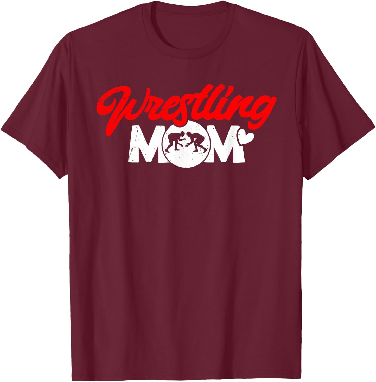 Wrestling Mom Wrestler Mama T-Shirt - T-Shirt | Maroon