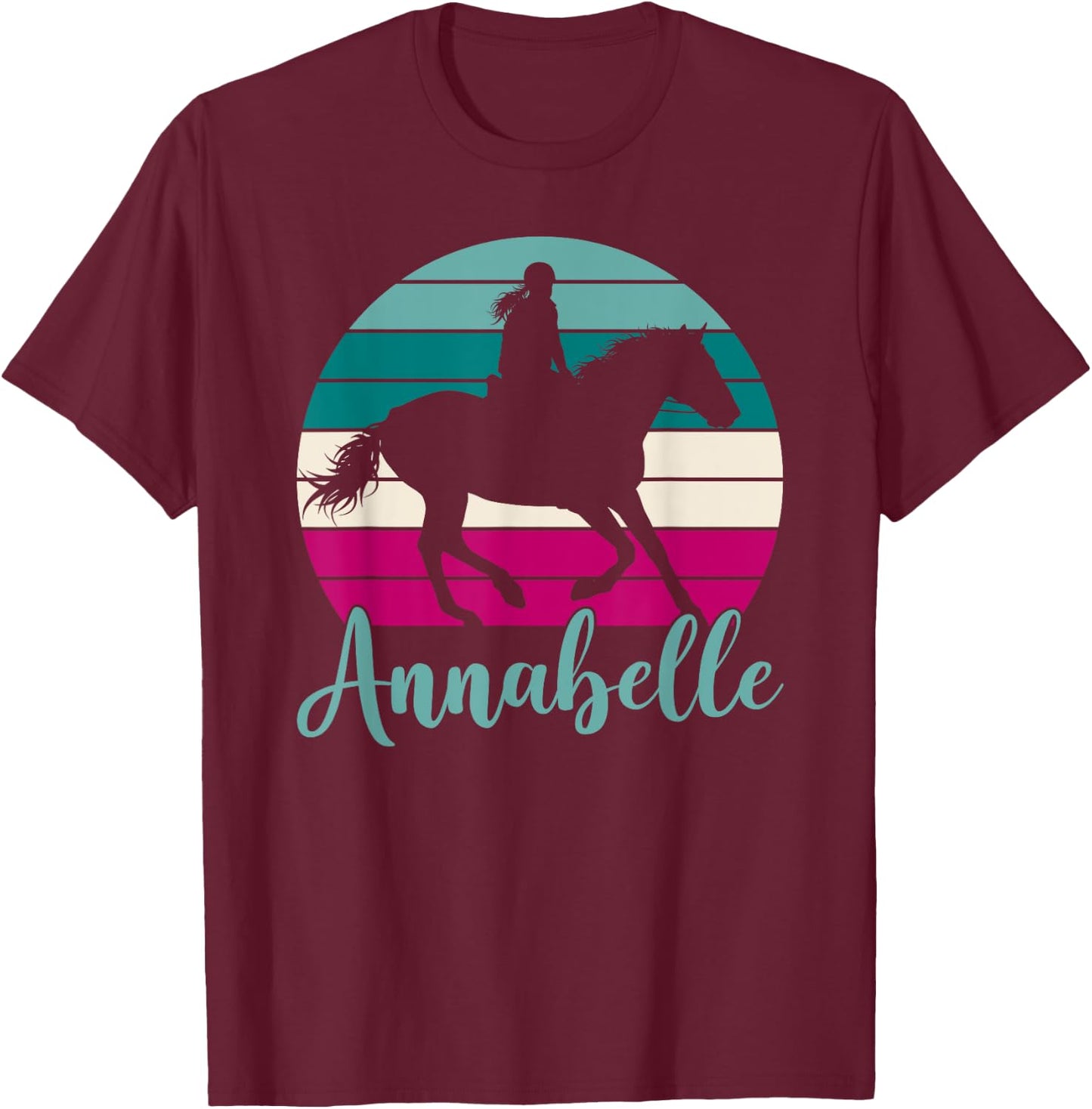 Annabelle Name Gift - Equestrian Shirt Annabelle Horse Girl T-Shirt - T-Shirt | Maroon