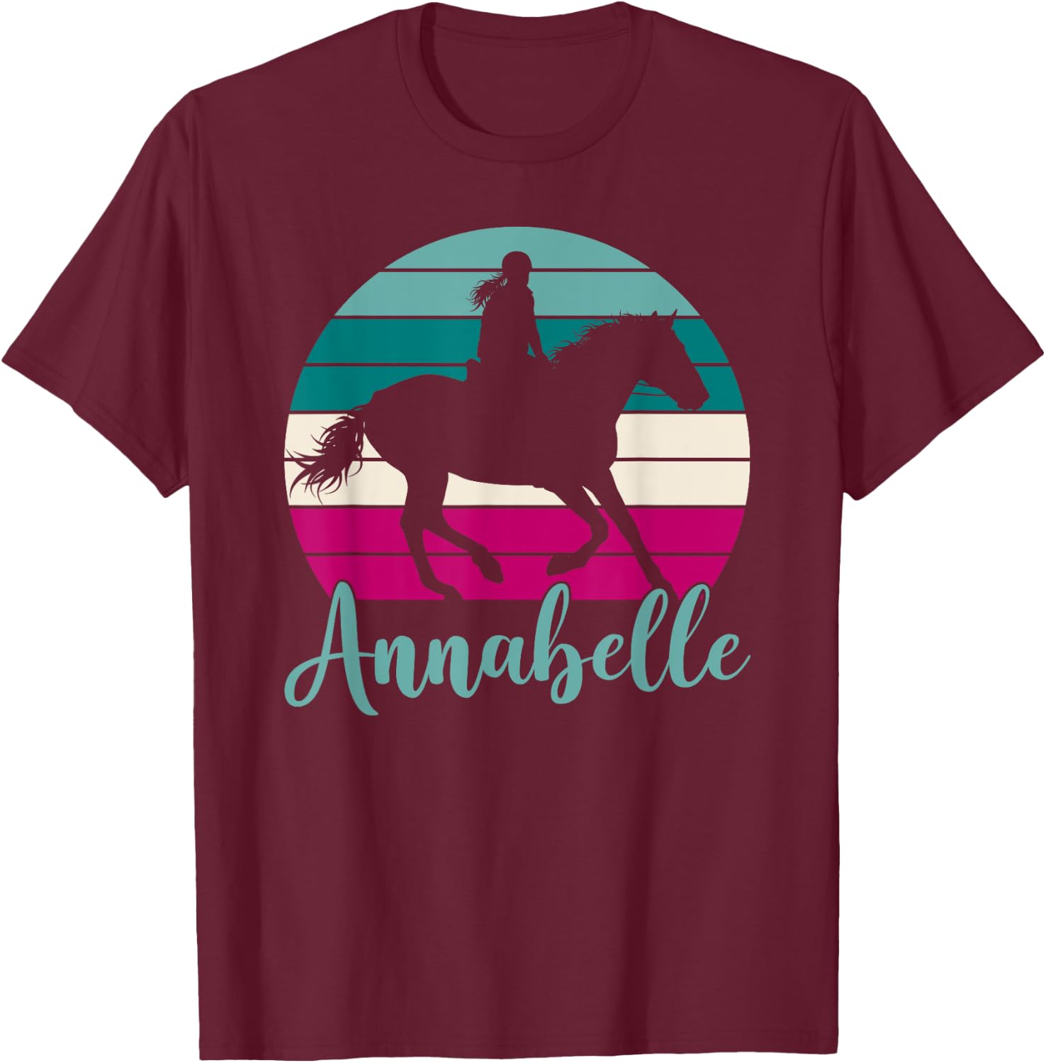 Annabelle Name Gift - Equestrian Shirt Annabelle Horse Girl T-Shirt - T-Shirt | Maroon