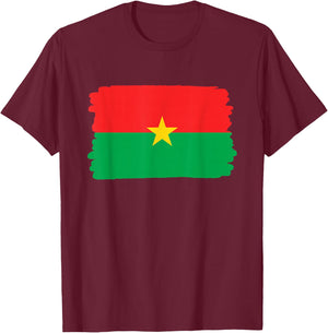 Burkina Faso Flag T-Shirt - T-Shirt | Maroon