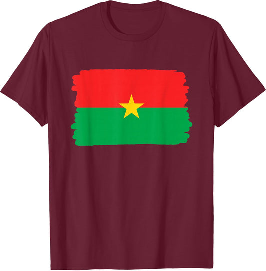 Burkina Faso Flag T-Shirt - T-Shirt | Maroon