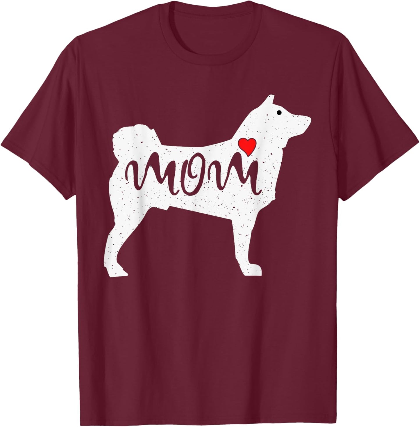 Akita Inu Dog Mom Mothers Day Heart Puppy Lover T-Shirt - T-Shirt | Maroon