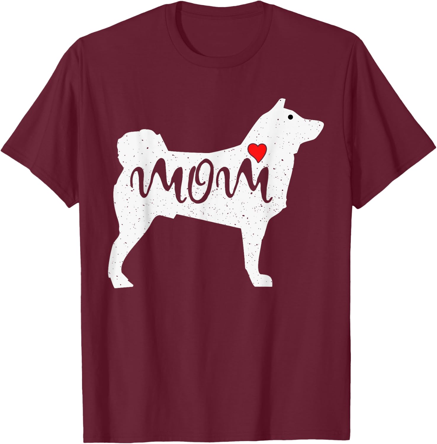 Akita Inu Dog Mom Mothers Day Heart Puppy Lover T-Shirt - T-Shirt | Maroon