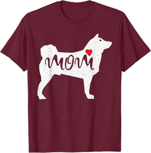 Akita Inu Dog Mom Mothers Day Heart Puppy Lover T-Shirt - T-Shirt | Maroon