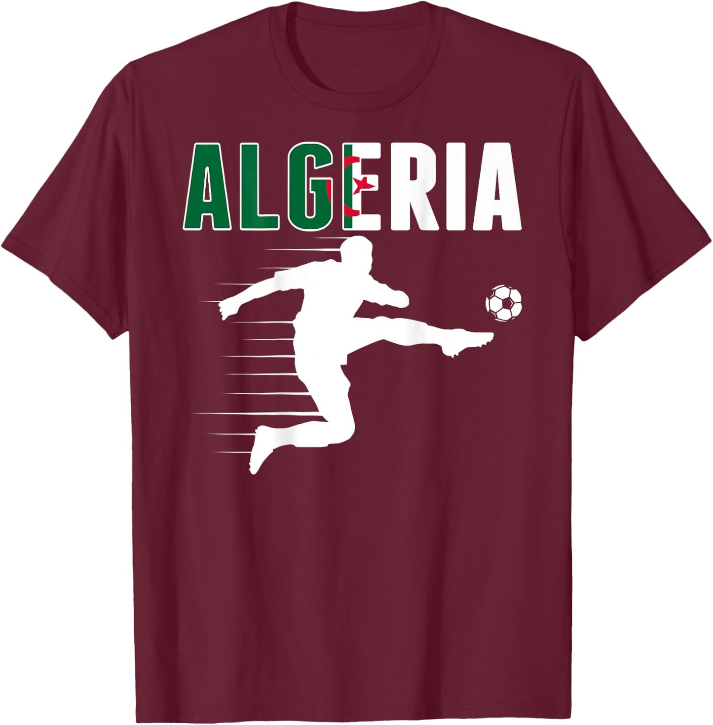 Algerien Fußball-Fans Trikot – Algerische Fußball-Fans T-Shirt - T-Shirt | Maroon