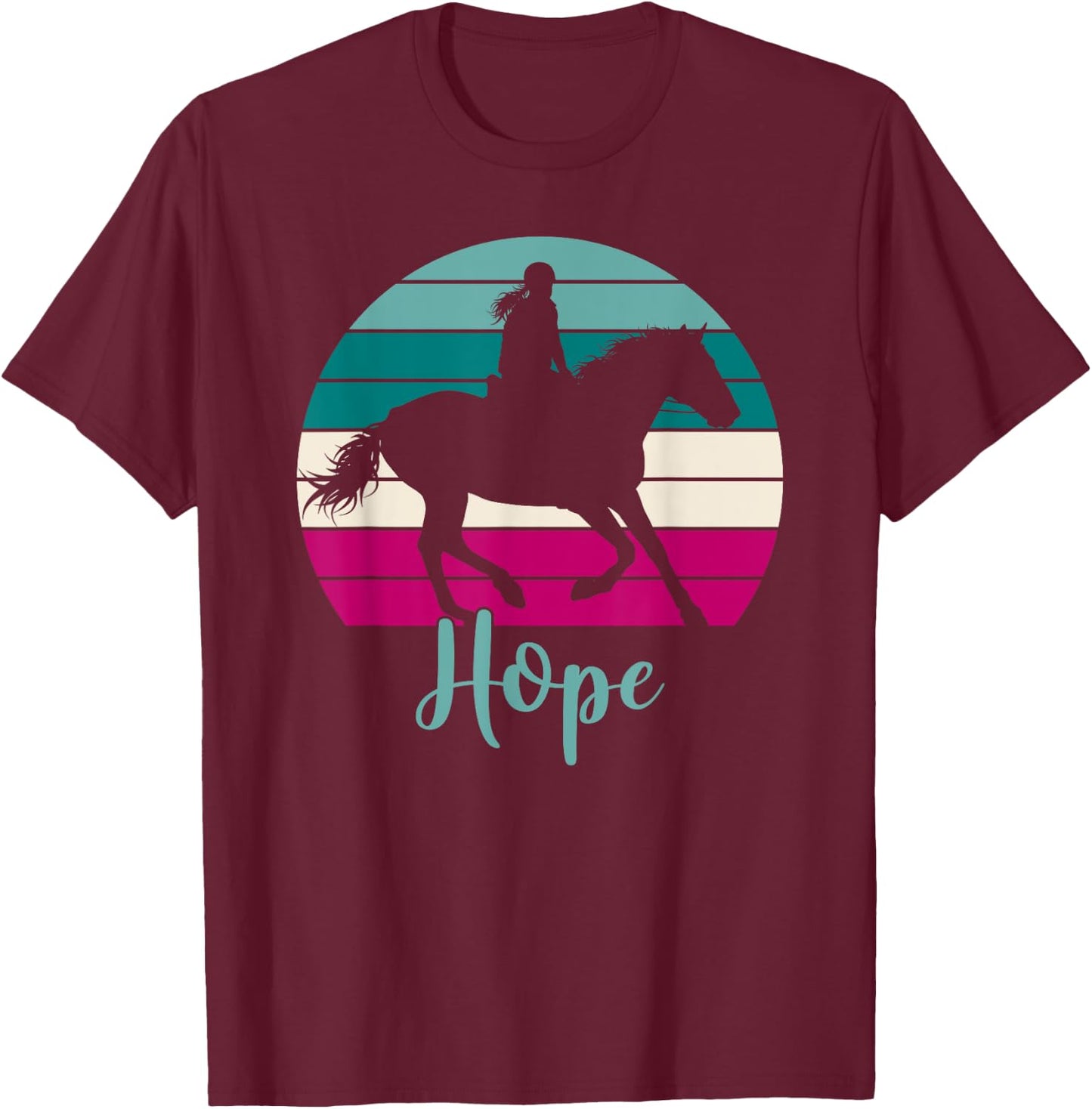 Hope Name Gift - Equestrian Shirt Hope Horse Girl T-Shirt - T-Shirt | Maroon
