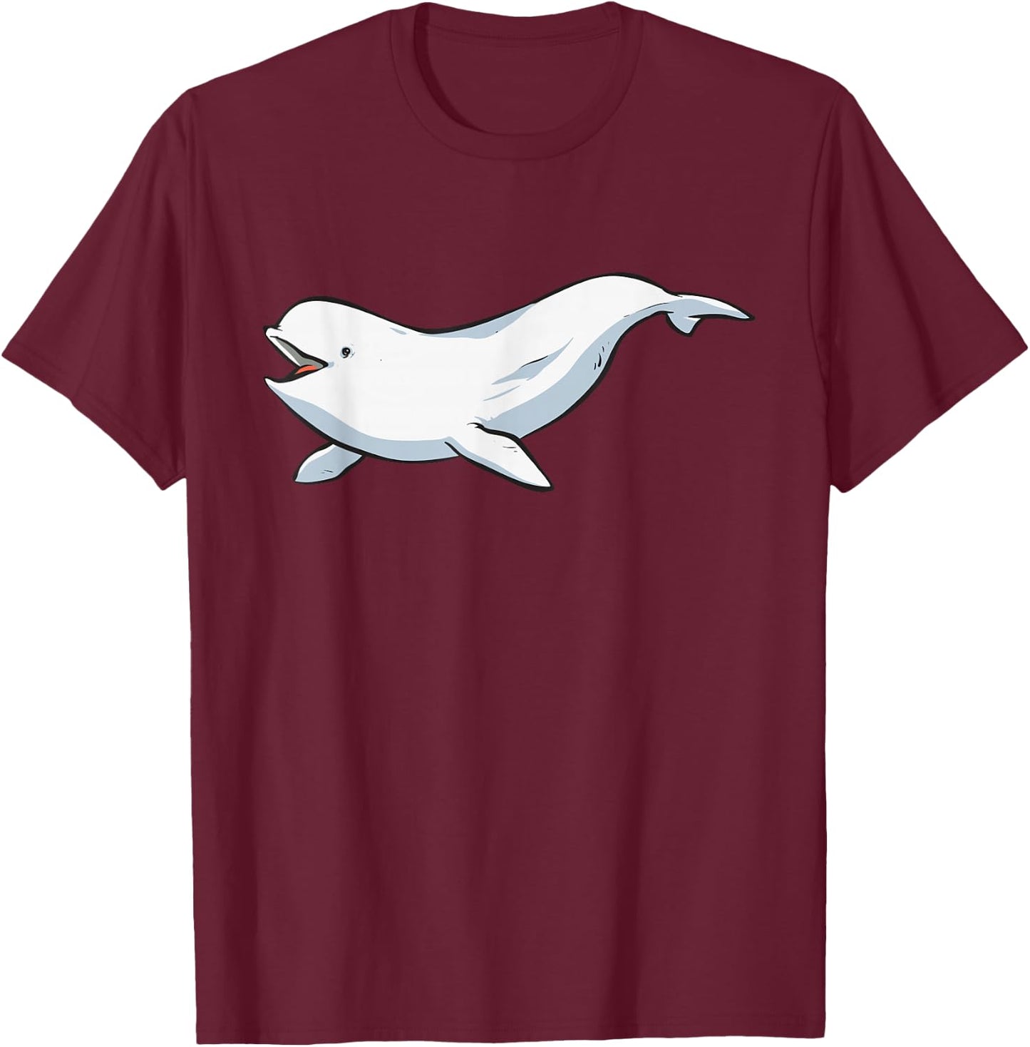 Beluga Whale T-Shirt - T-Shirt | Maroon