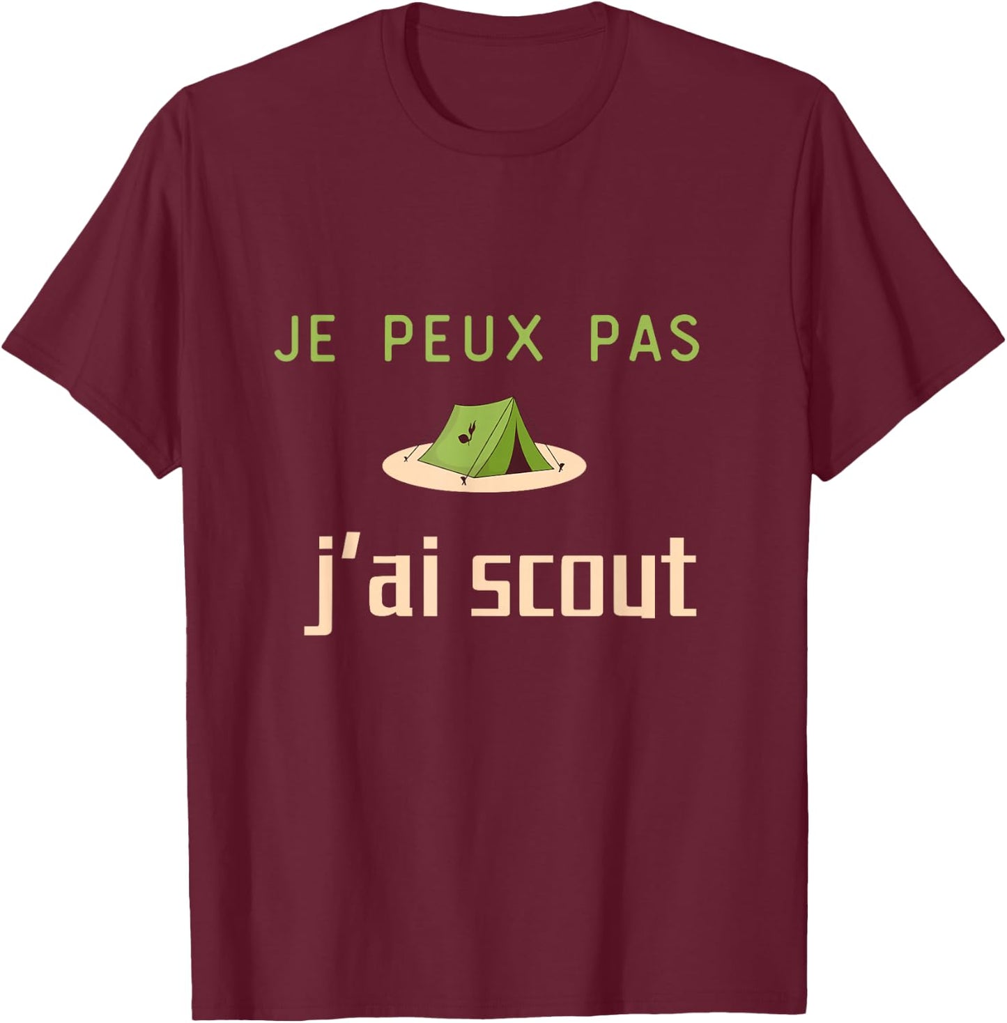 je peux pas j'ai scout , Black, S T-Shirt - T-Shirt | Maroon