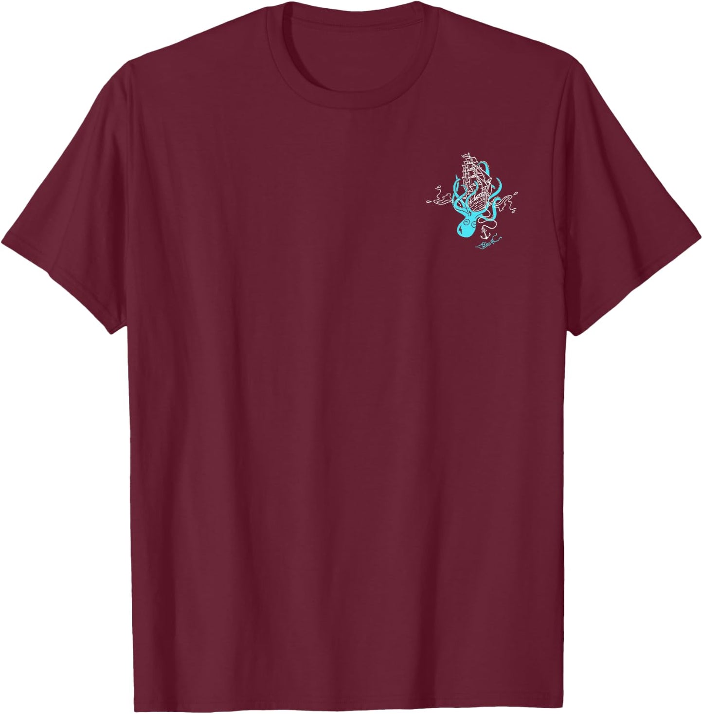 What's Kraken Funny Octopus Sea Monster Graphic (2 Sides) T-Shirt - T-Shirt | Maroon