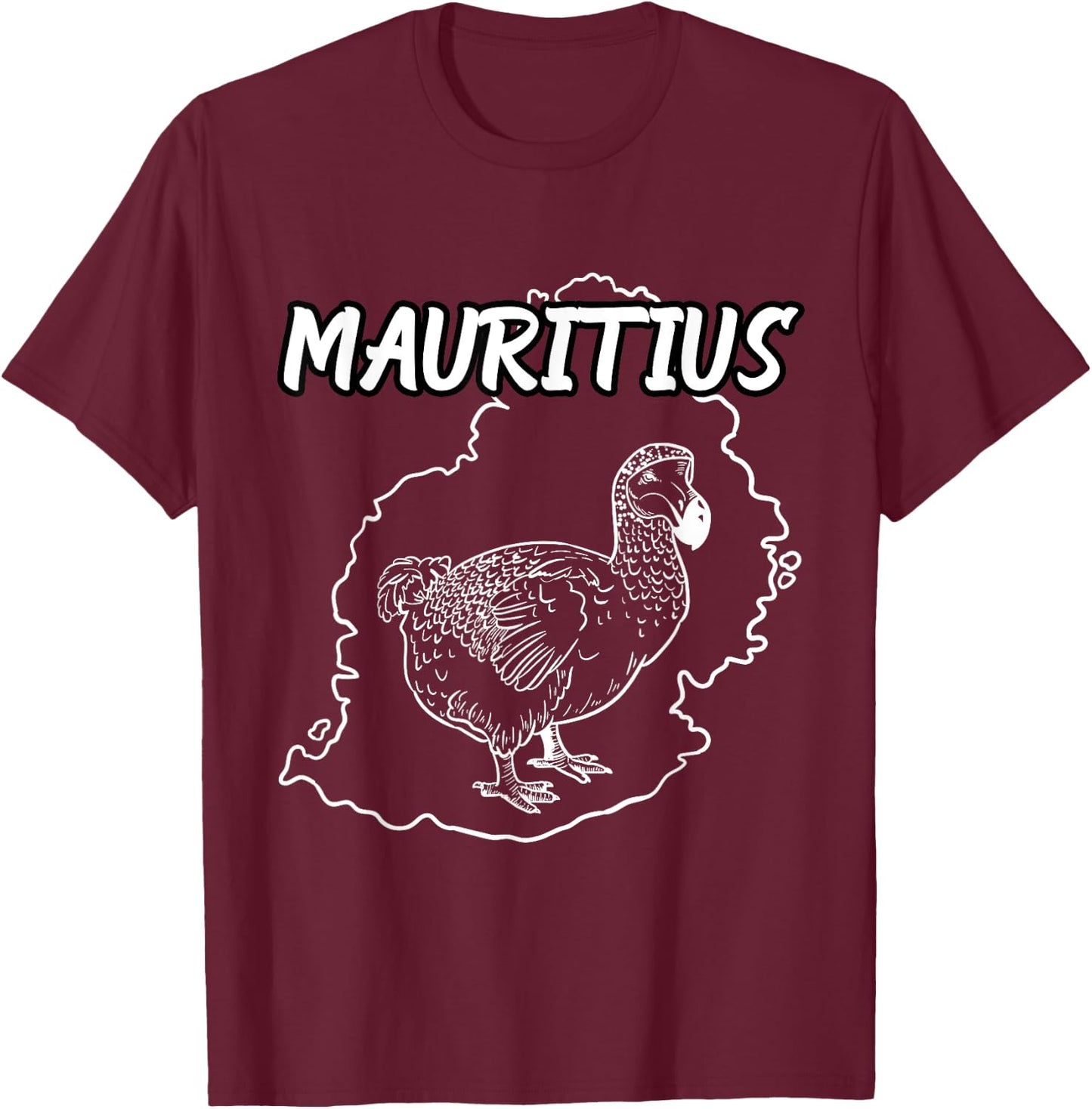 Cool Mauritius Country Map Dodo Bird National Animal T Shirt T-Shirt - T-Shirt | Maroon