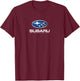 Subaru Modern Blue Stars Logo White Text Car Brand T-Shirt - T-Shirt | Maroon