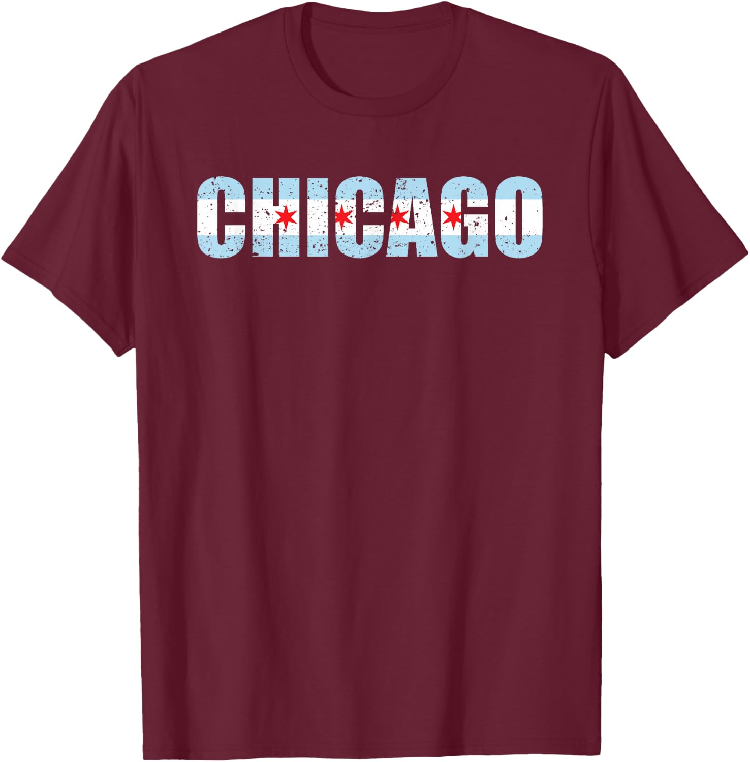Chicago Flag Shirt , Women, Kids - Chicago Apparel , black T-Shirt - T-Shirt | Maroon