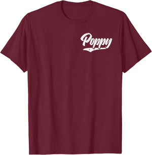 Fathers Day Poppy Pocket Grandpa Grandfather Papa Pop Men T-Shirt - T-Shirt | Maroon