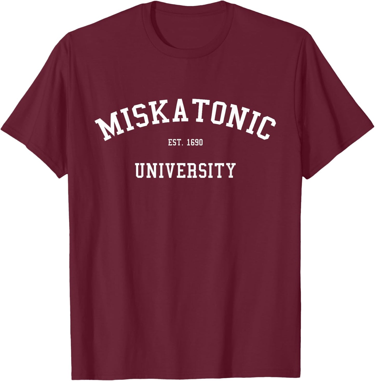 Miskatonic University Realistic Emblem T-Shirt - T-Shirt | Maroon
