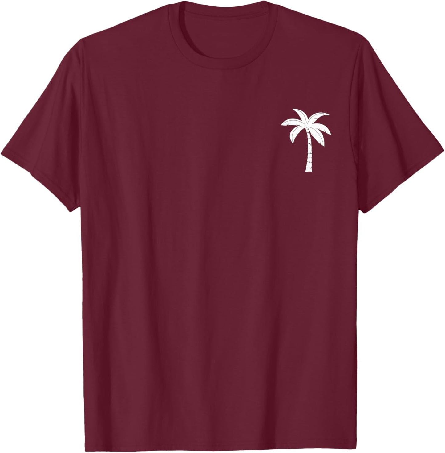 Palm Tree Casual Women's Men's Beach Holiday Nature Design T-Shirt - T-Shirt | Maroon