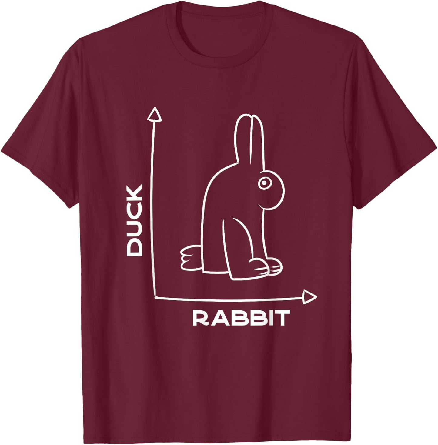 Ente - Kaninchen - lustig - Witz - Hase - optische Täuschung - Wortspiel T-Shirt - T-Shirt | Maroon