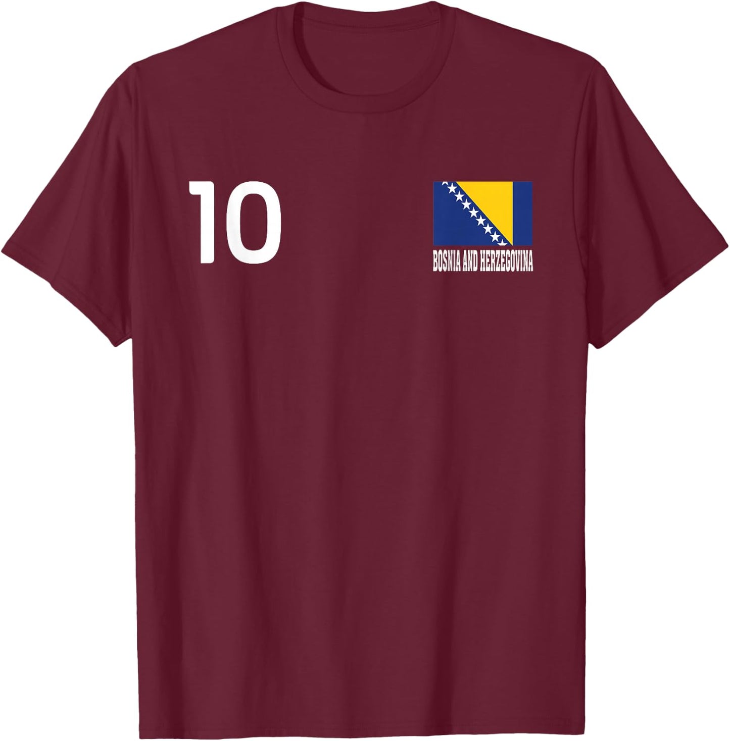 Nationalflagge von Bosnien und Herzegowina, 10 Stück T-Shirt - T-Shirt | Maroon