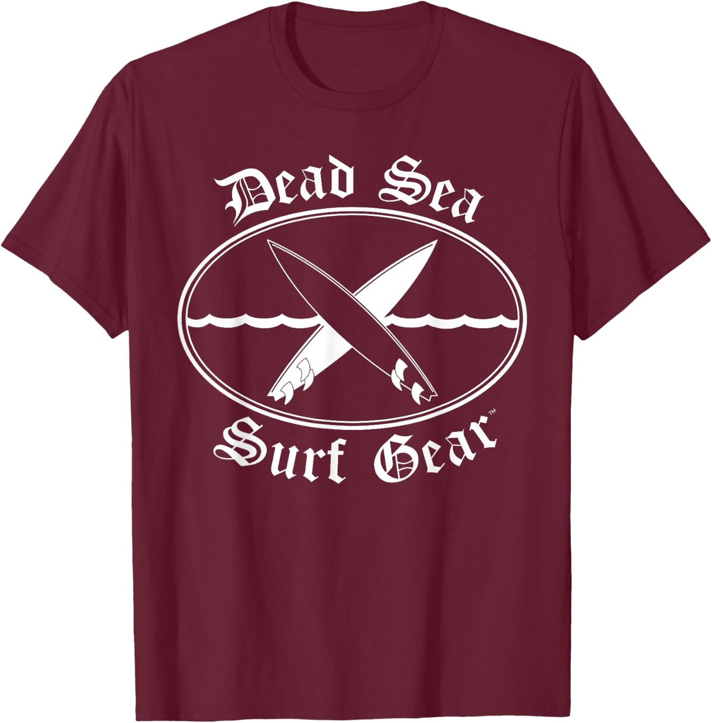 Dead Sea Surf Gear -- Christian Surfing T-Shirt - T-Shirt | Maroon