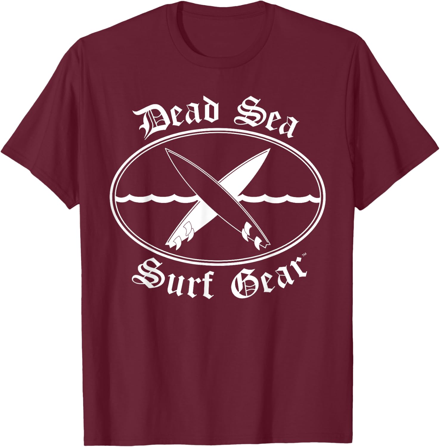 Dead Sea Surf Gear -- Christian Surfing T-Shirt - T-Shirt | Maroon