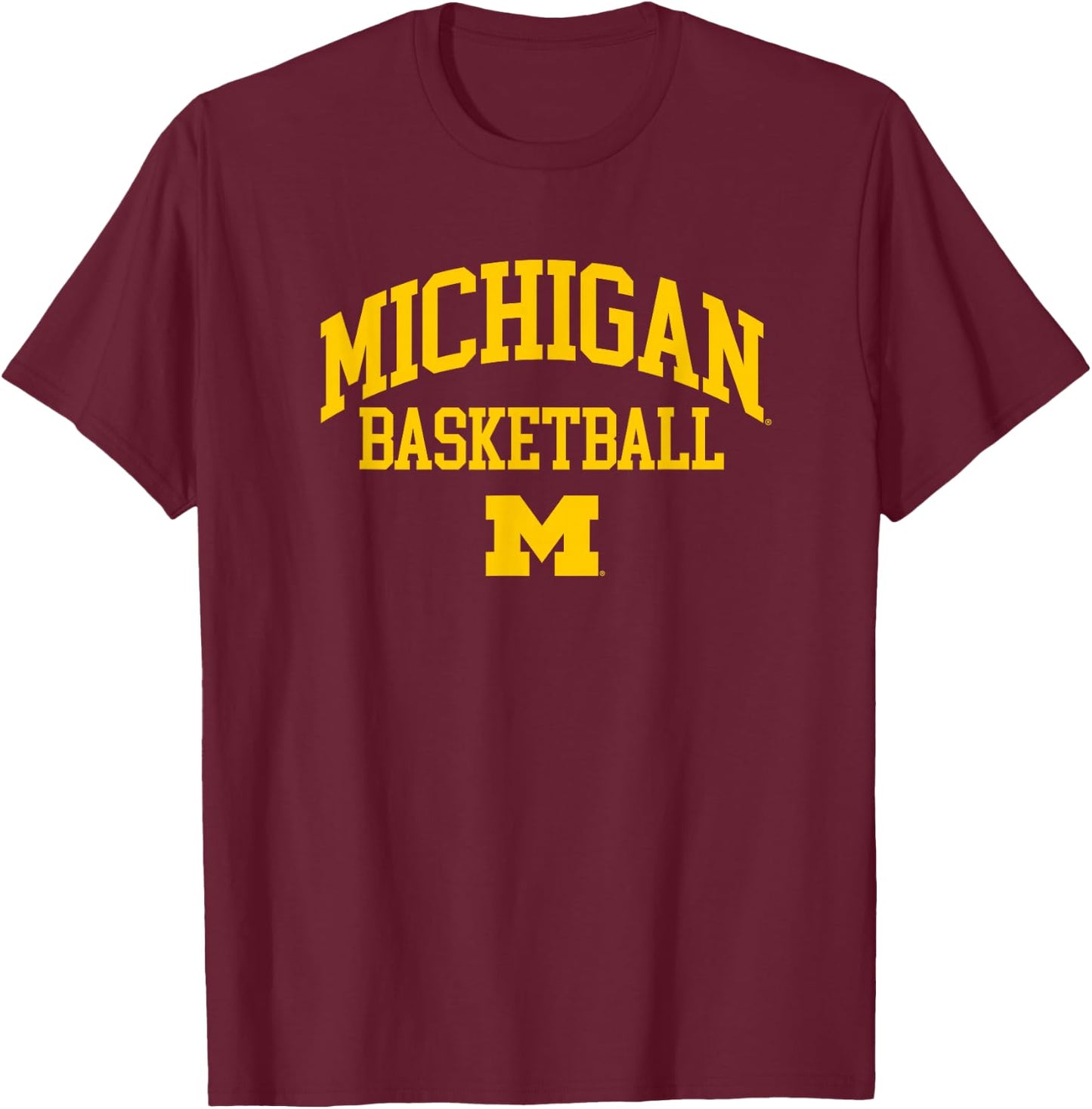 University of Michigan Wolverines Basketball T-Shirt - T-Shirt | Maroon