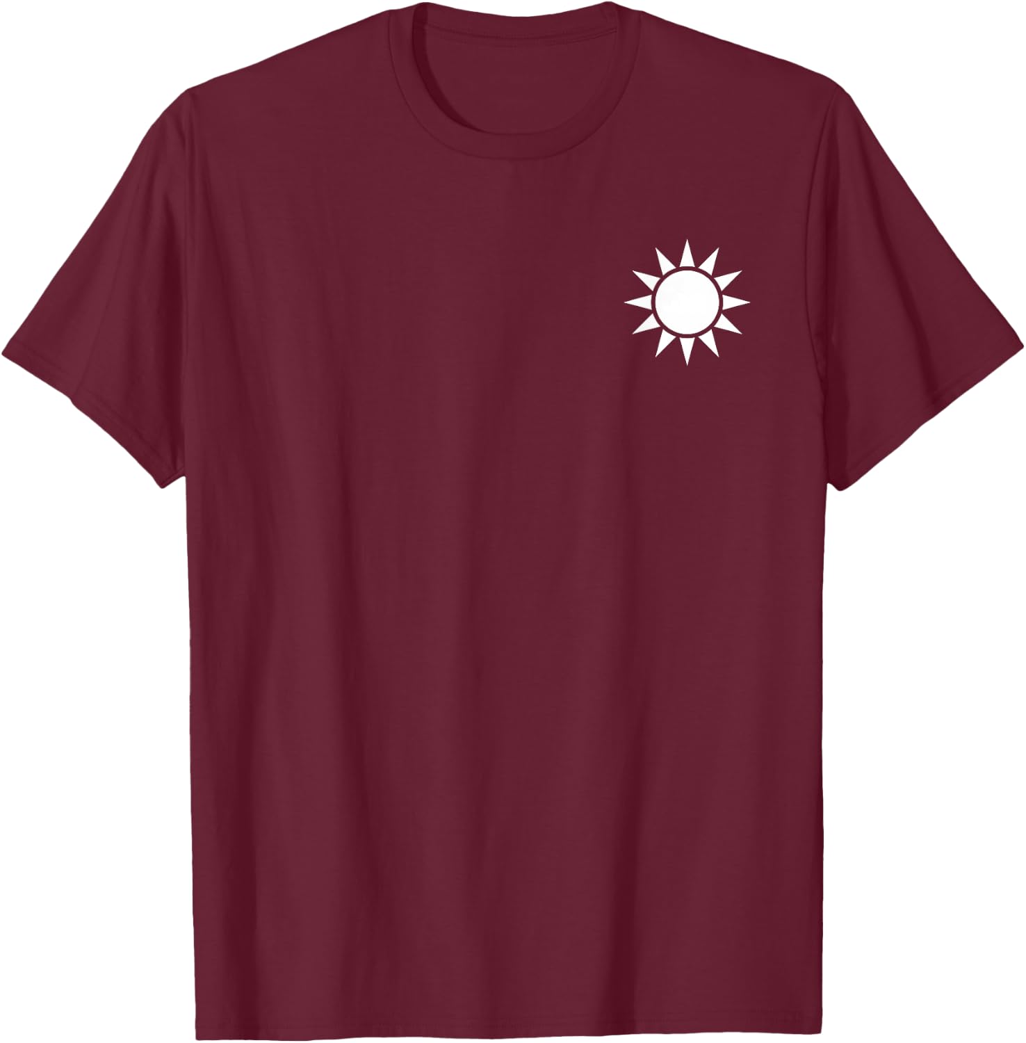 Taiwan Sun Symbol Flag Seal Roc T-Shirt - T-Shirt | Maroon