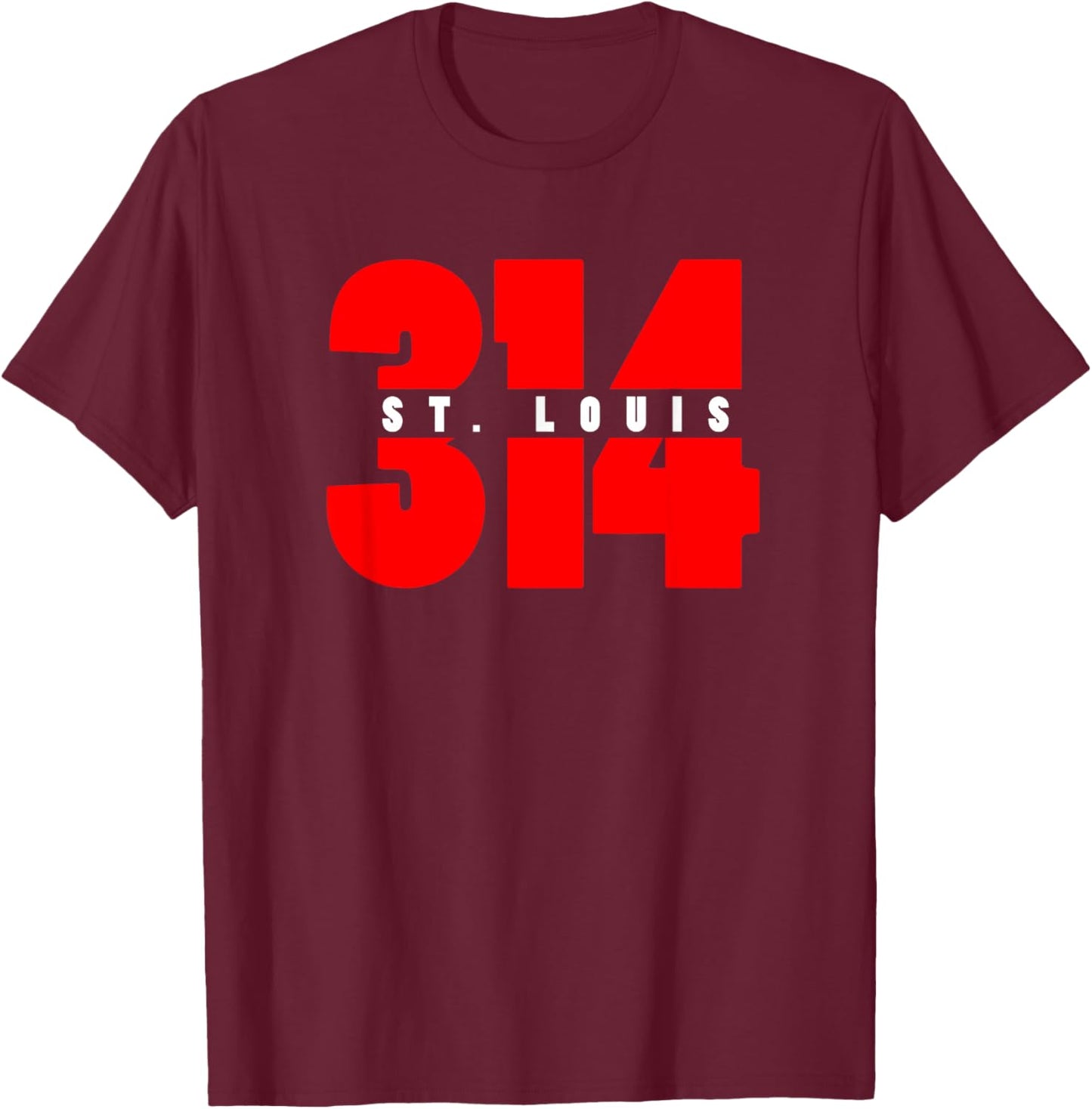314 St. Louis Area Code Missouri T-Shirt - T-Shirt | Maroon