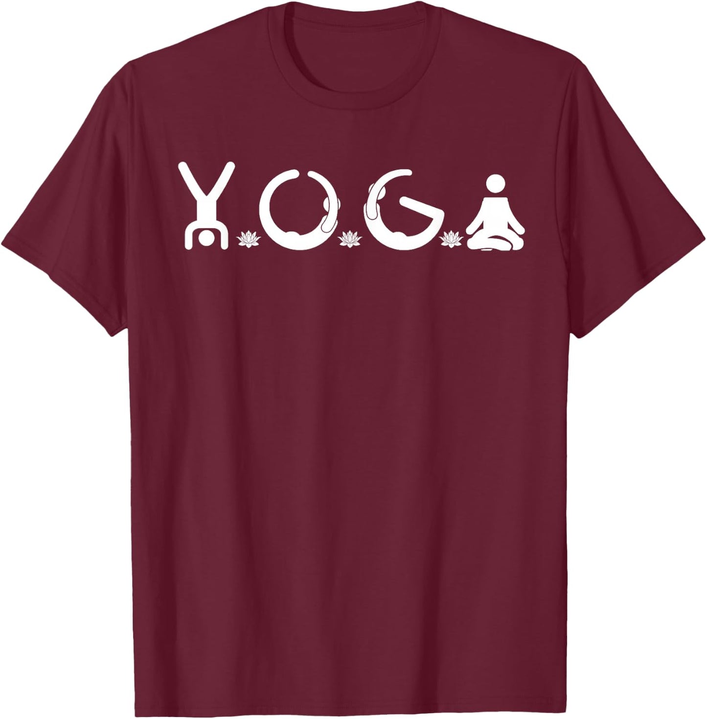 I Love Yoga Teacher Lover Yoga Addict Saying T-Shirt - T-Shirt | Maroon