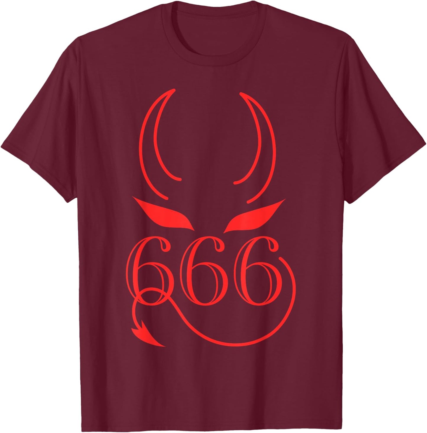 Satan 666 Devil's Symbol Goat Dark Sign Devil Gift T-Shirt - T-Shirt | Maroon