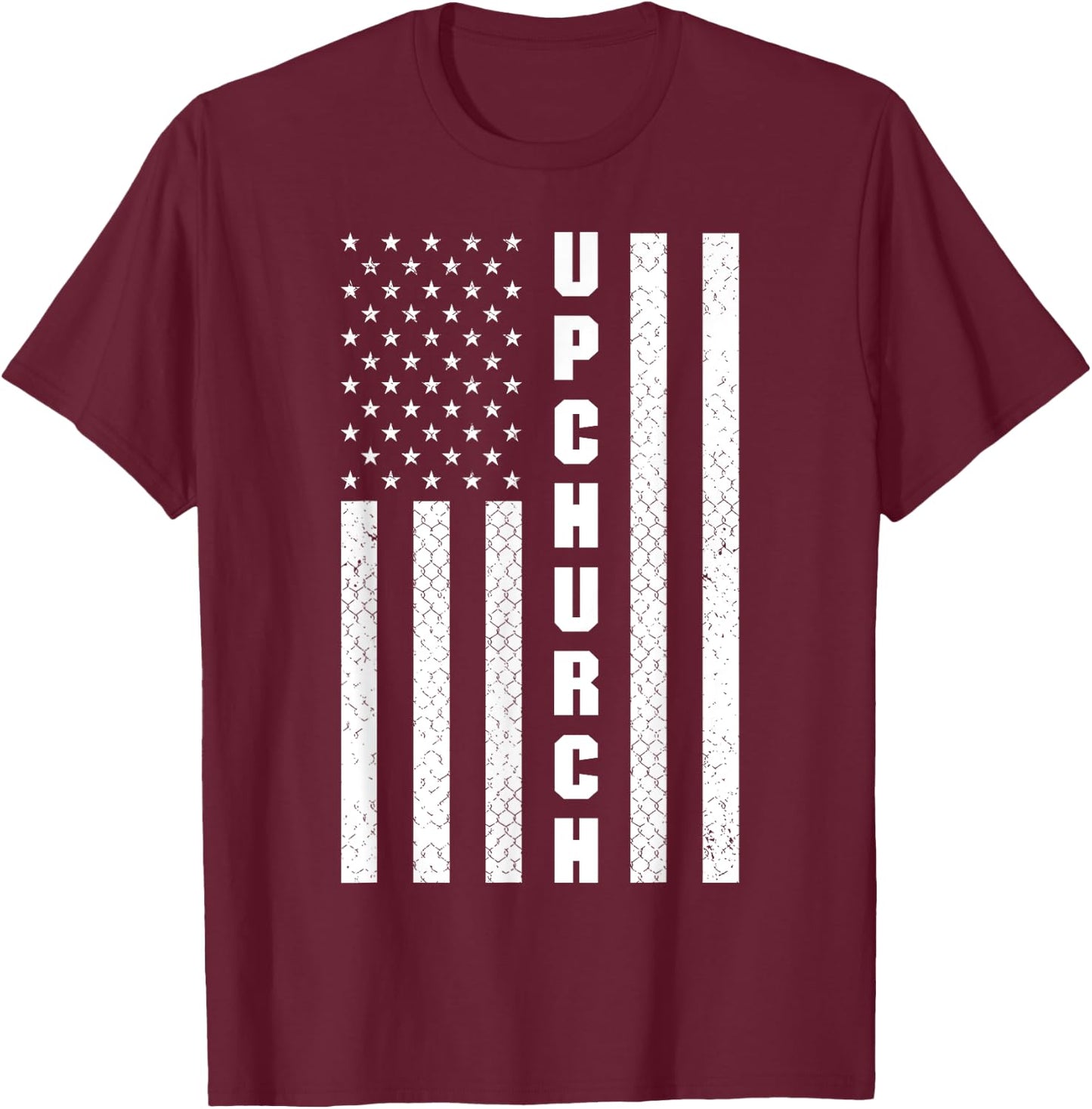 Proud Upchurch Family Matching Proud Family American Flag T-Shirt - T-Shirt | Maroon