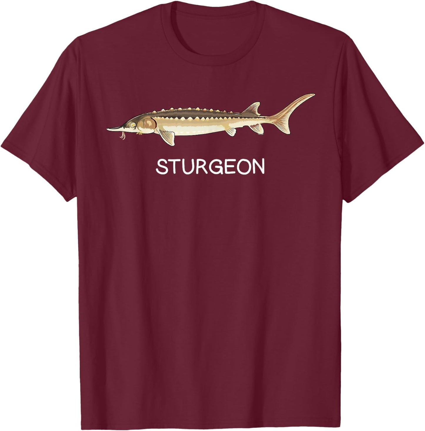 Sturgeon Freshwater Game Fish T-Shirt - T-Shirt | Maroon