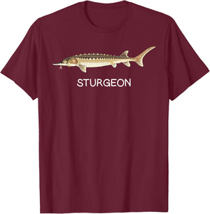 Sturgeon Freshwater Game Fish T-Shirt - T-Shirt | Maroon