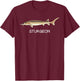 Sturgeon Freshwater Game Fish T-Shirt - T-Shirt | Maroon