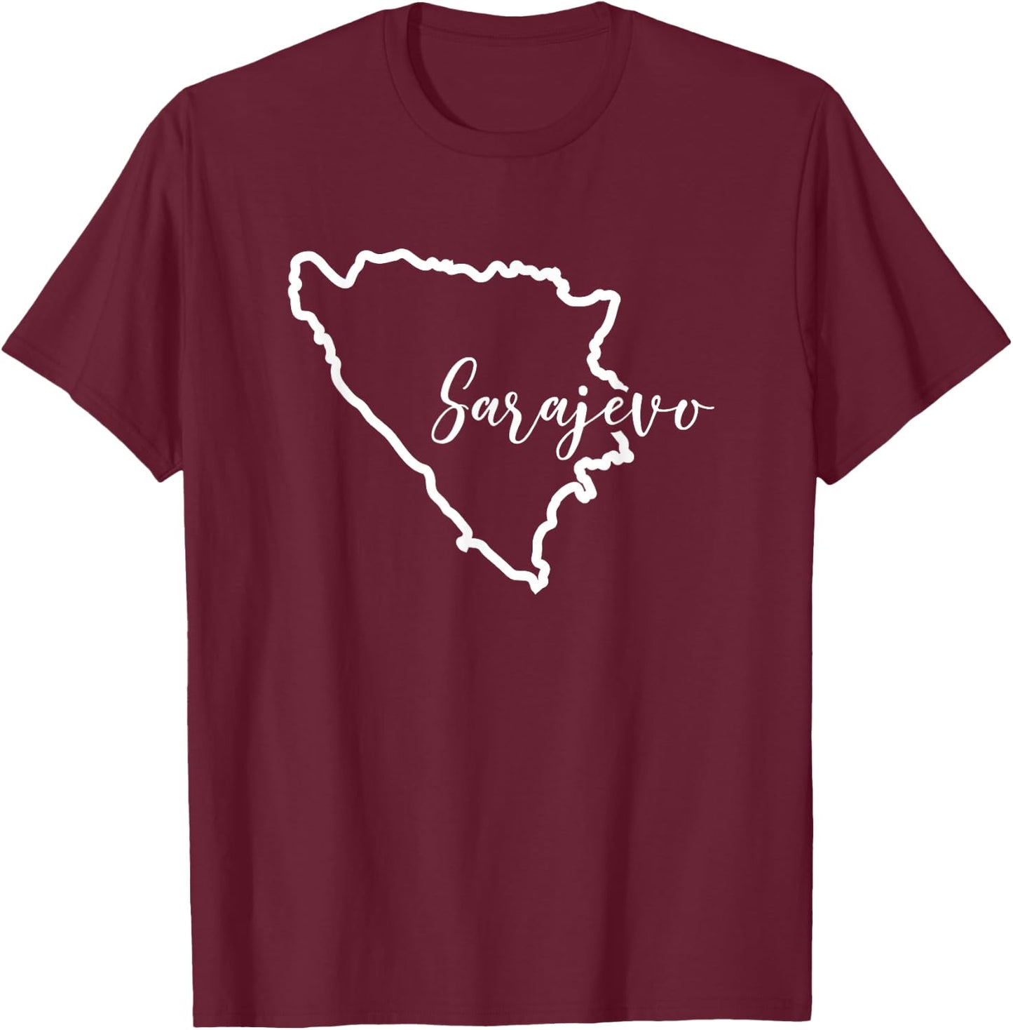 Patriotic Bosnia Flag Bosnia And Herzegovina City Sarajevo T-Shirt - T-Shirt | Maroon