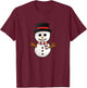 Cute Snowman Holiday Gift T-Shirt - T-Shirt | Maroon
