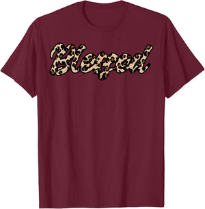 Leopard Design in Blessed T-Shirt - T-Shirt | Maroon