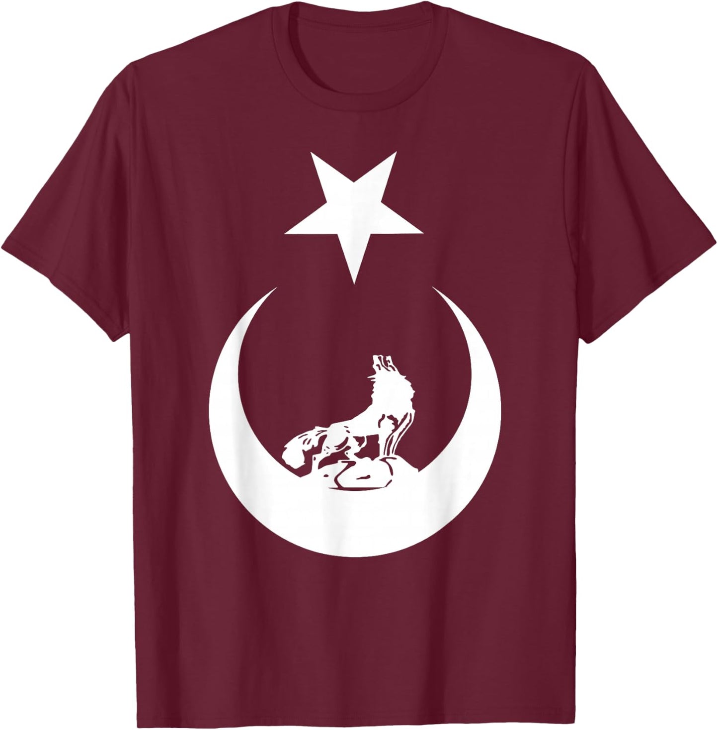 Türkisches Bozkurt Grey Wolf Flag Shirt T-Shirt - T-Shirt | Maroon
