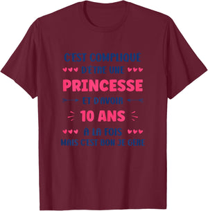 Funny Girl 10 Years Princess Birthday 10 Years T-Shirt - T-Shirt | Maroon