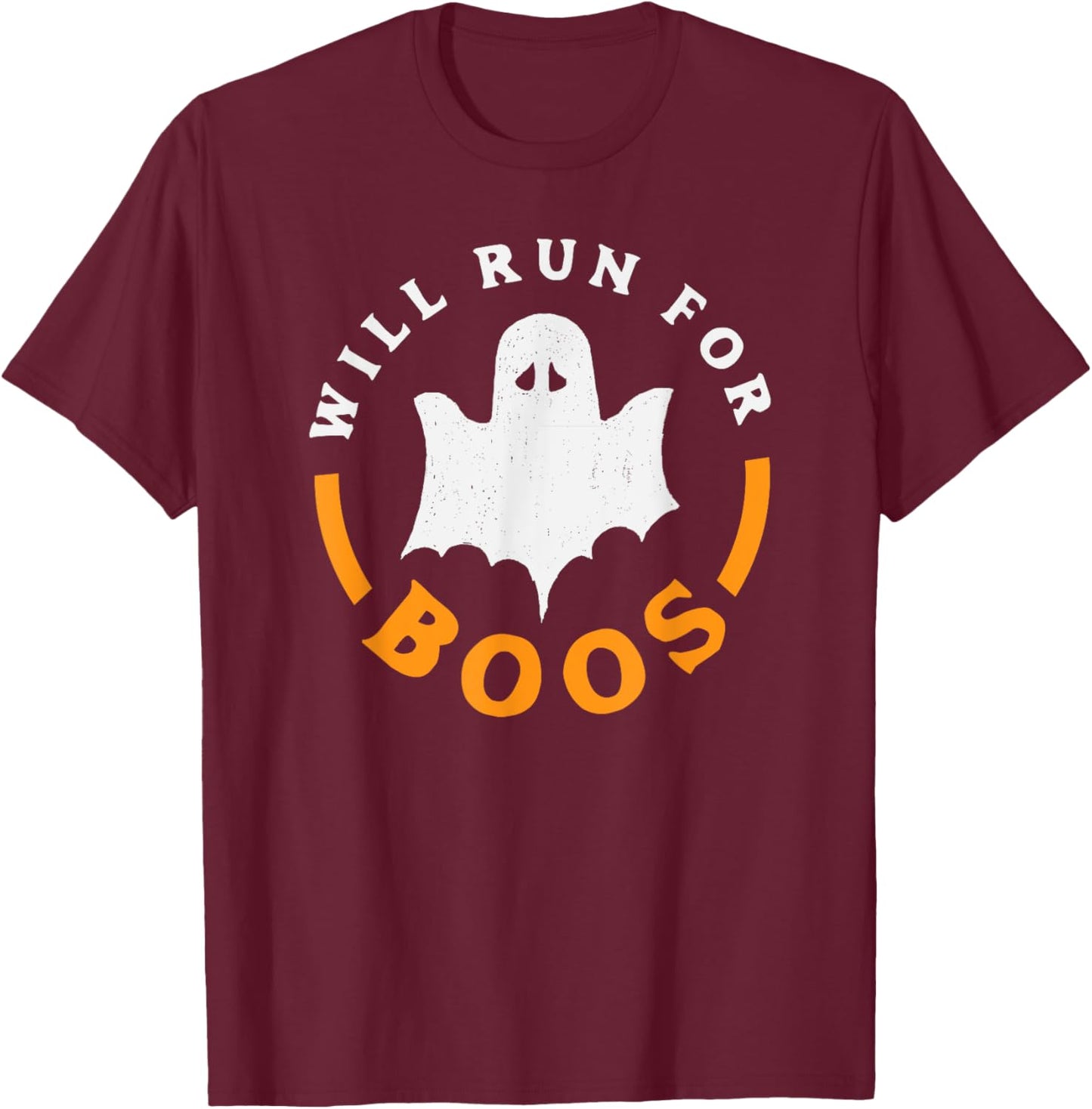 Will Run For Boos - Halloween Runner T-Shirt - T-Shirt | Maroon