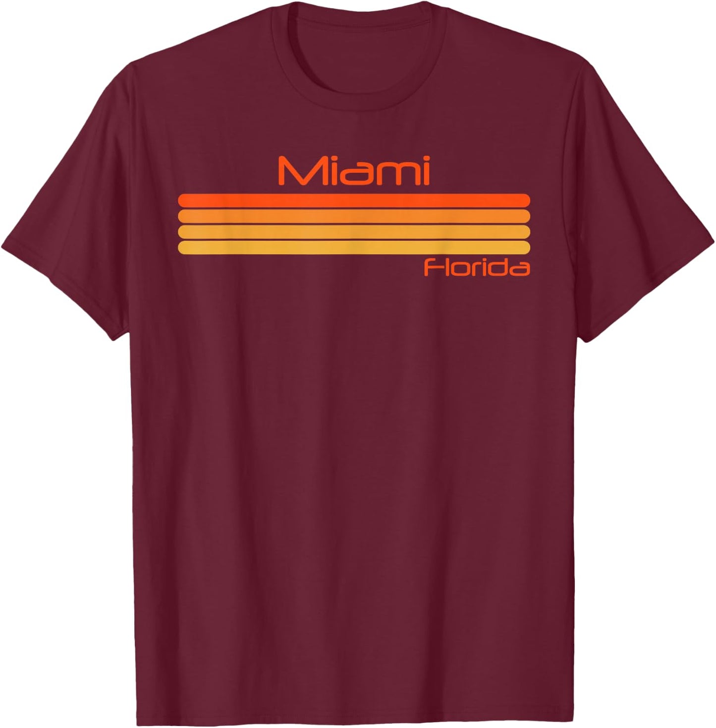 Retro Miami Florida , black T-Shirt - T-Shirt | Maroon